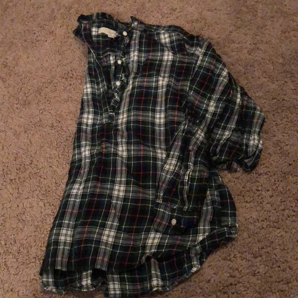 LOFT plaid top